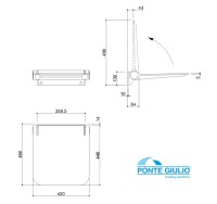MEDIDAS ASIENTO DUCHA ABATIBLE PONTE GIULIO